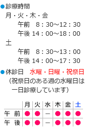 診療時間・休診日